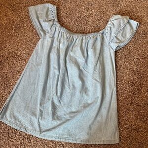 Ruffle Chambray Top 😍